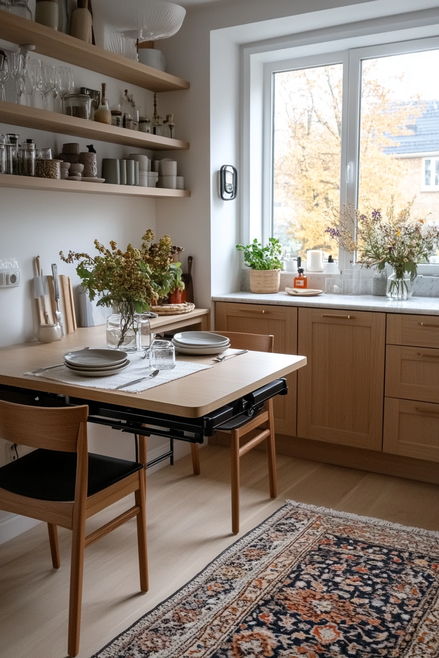 Fold-out desk in a tiny home