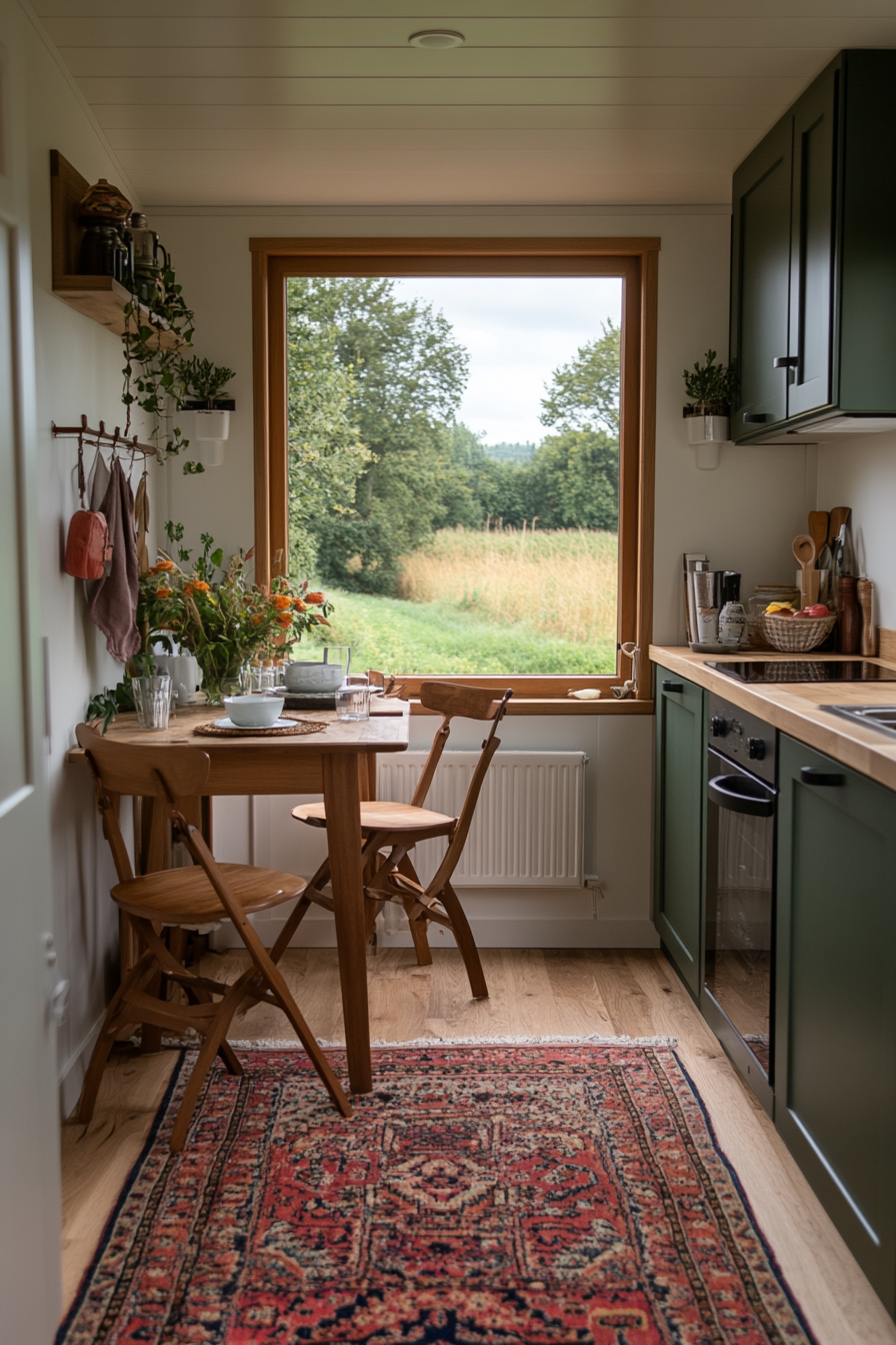 Collapsible kitchen items in a tiny home