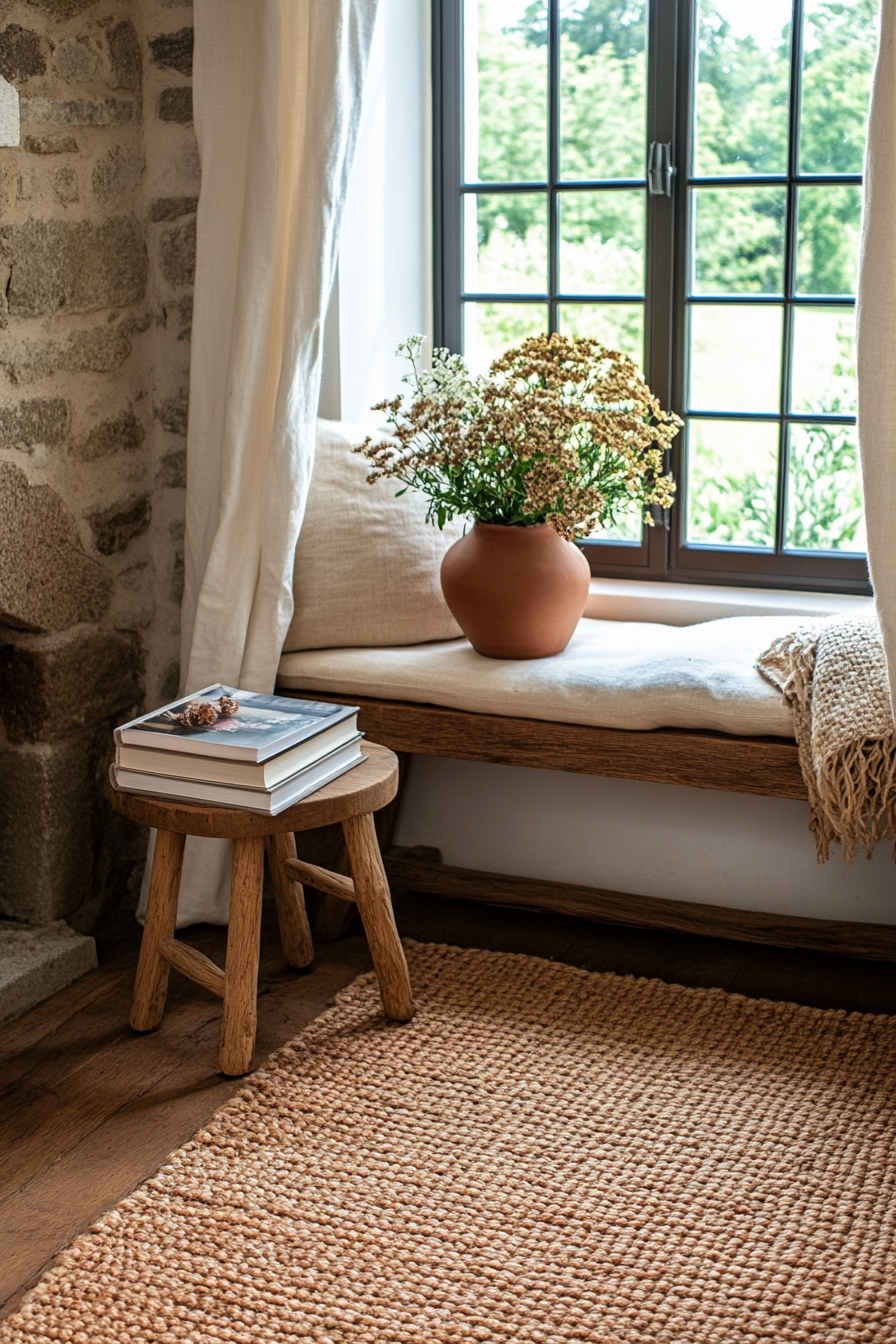 Creating cozy nooks in Wabi Sabi home decor