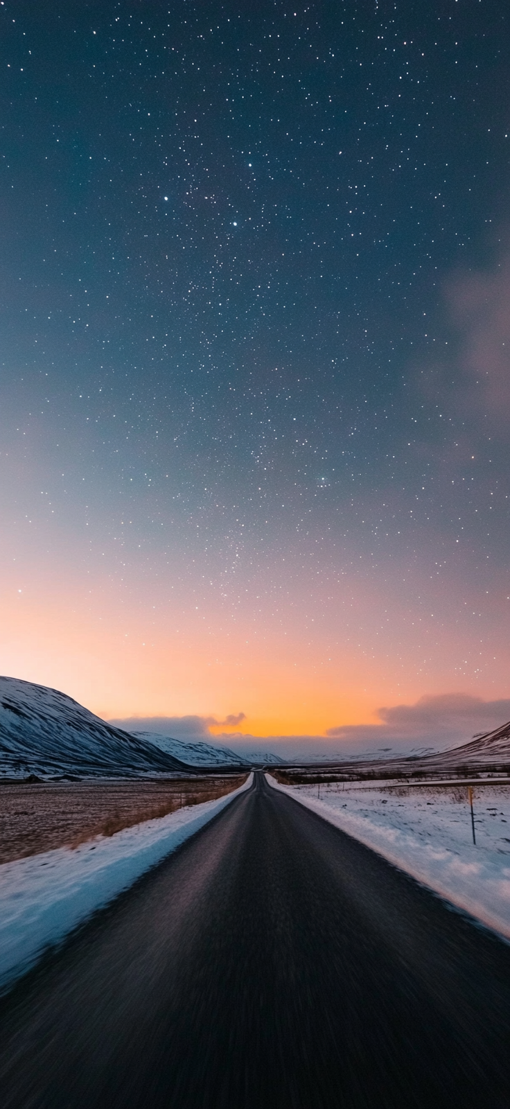 Northern Lights over snowy mountains