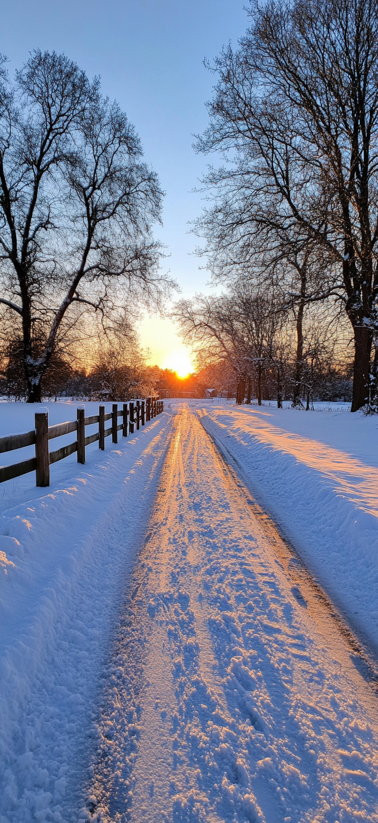 breathtaking winter sunrise