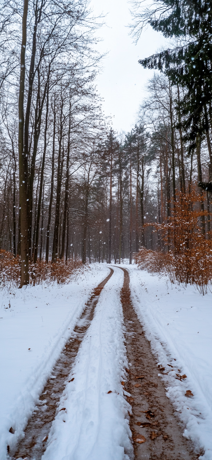 serene forest scene covered in snow