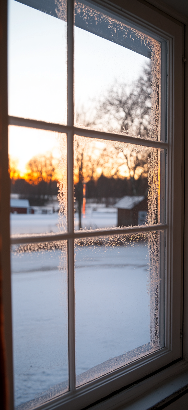 frosted window with soft sunlight