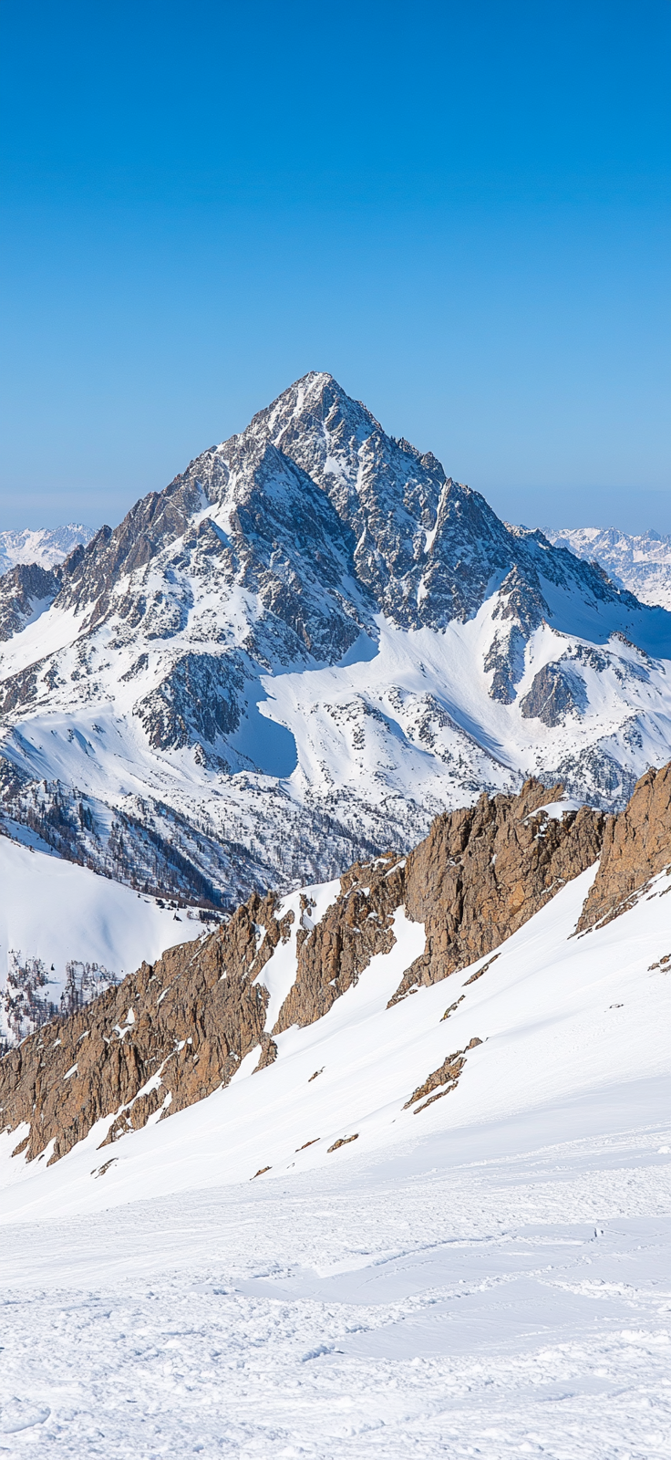 winter mountain range blanketed in snow