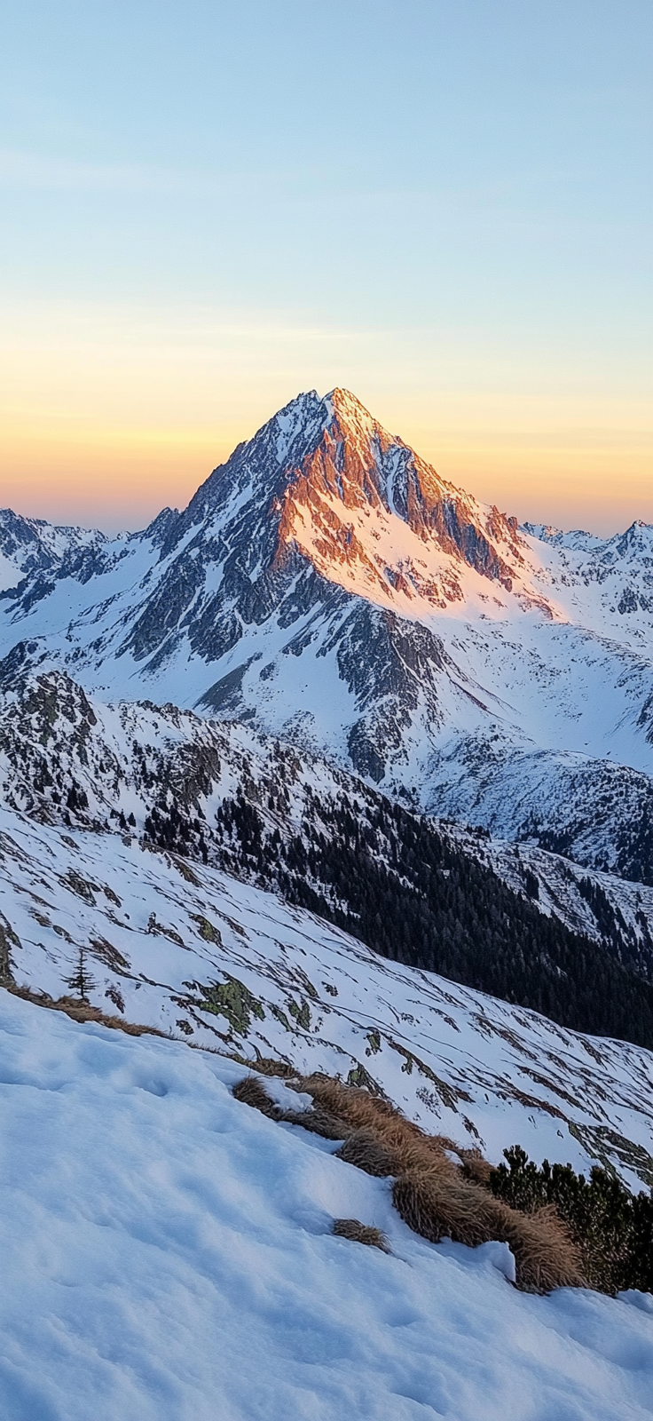 majestic snowy mountain scene