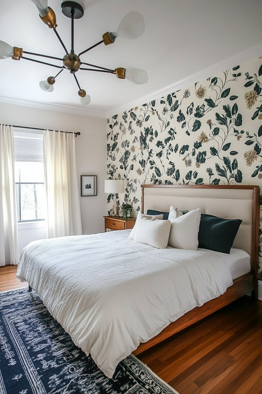 Statement wallpaper on a single accent wall
