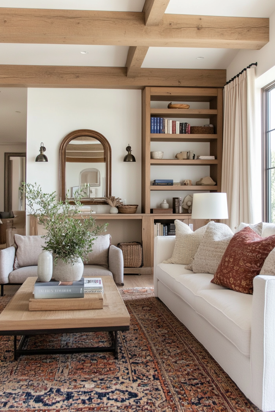 Light tones and mirrors to expand small rooms