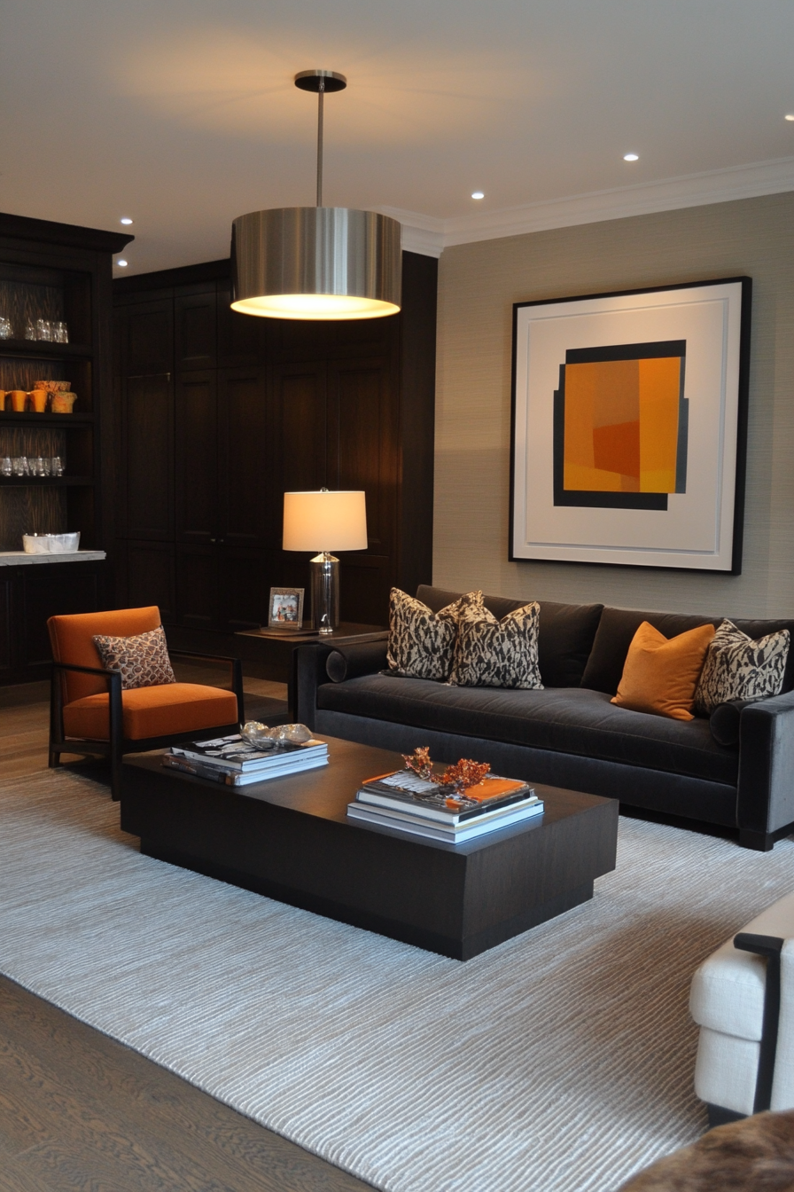 Textured rugs and geometric furniture for modernity