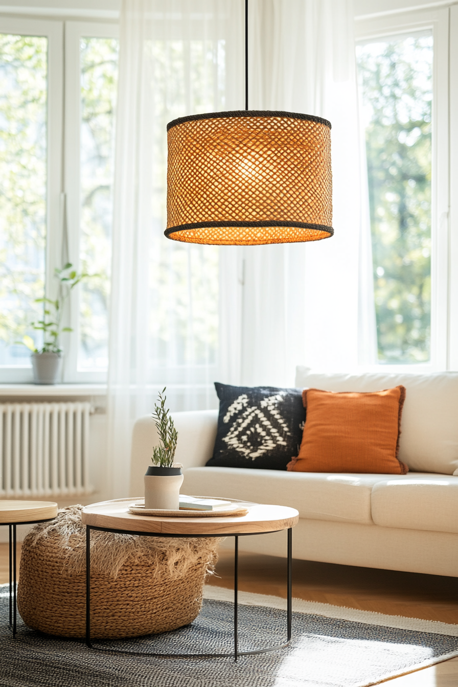 DIY pendant light with jute shade