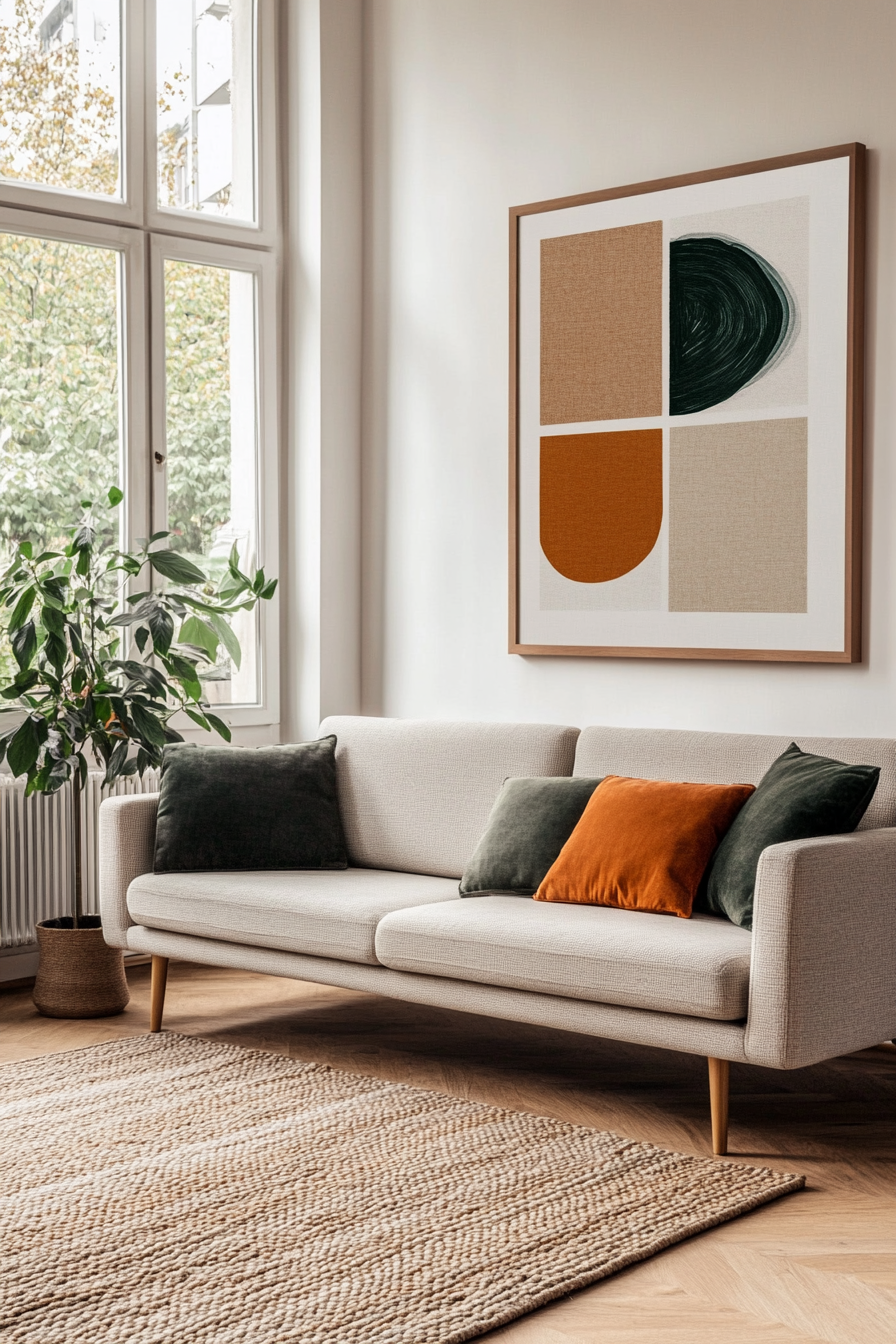 DIY abstract art with earthy tones