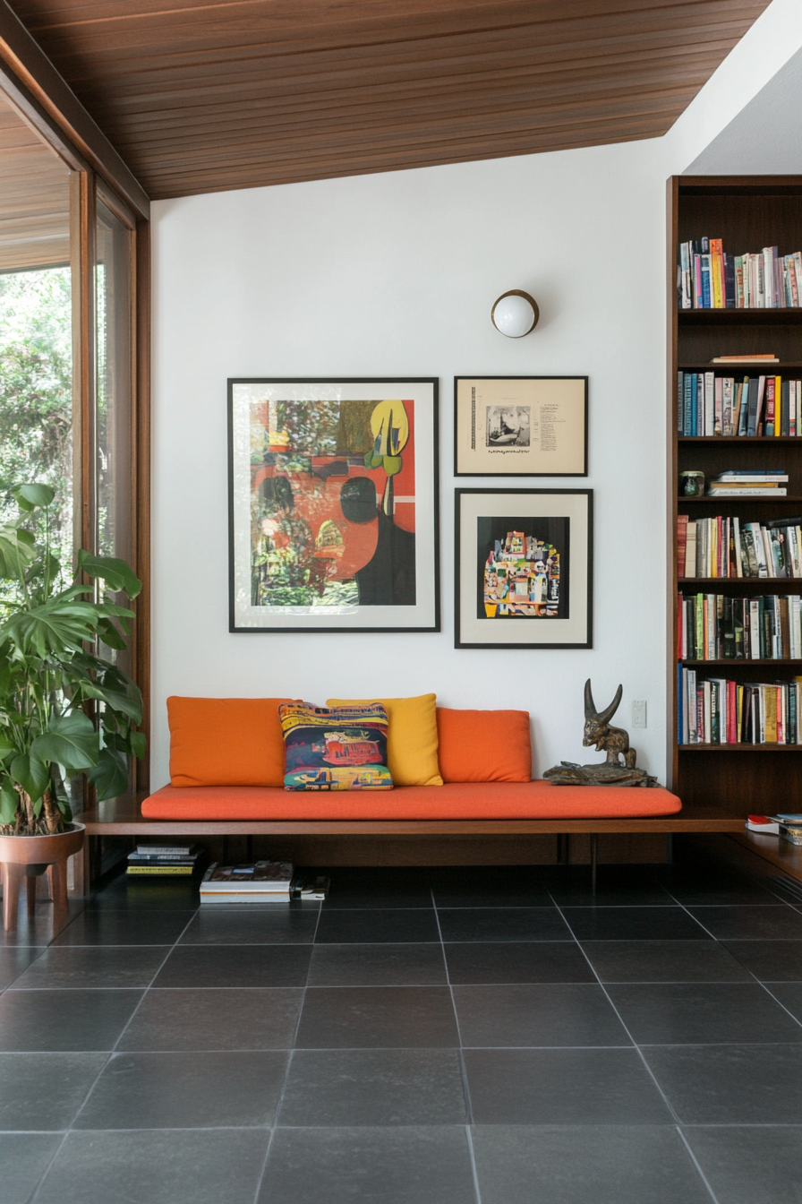 Versatile Nelson bench styled in a retro living room