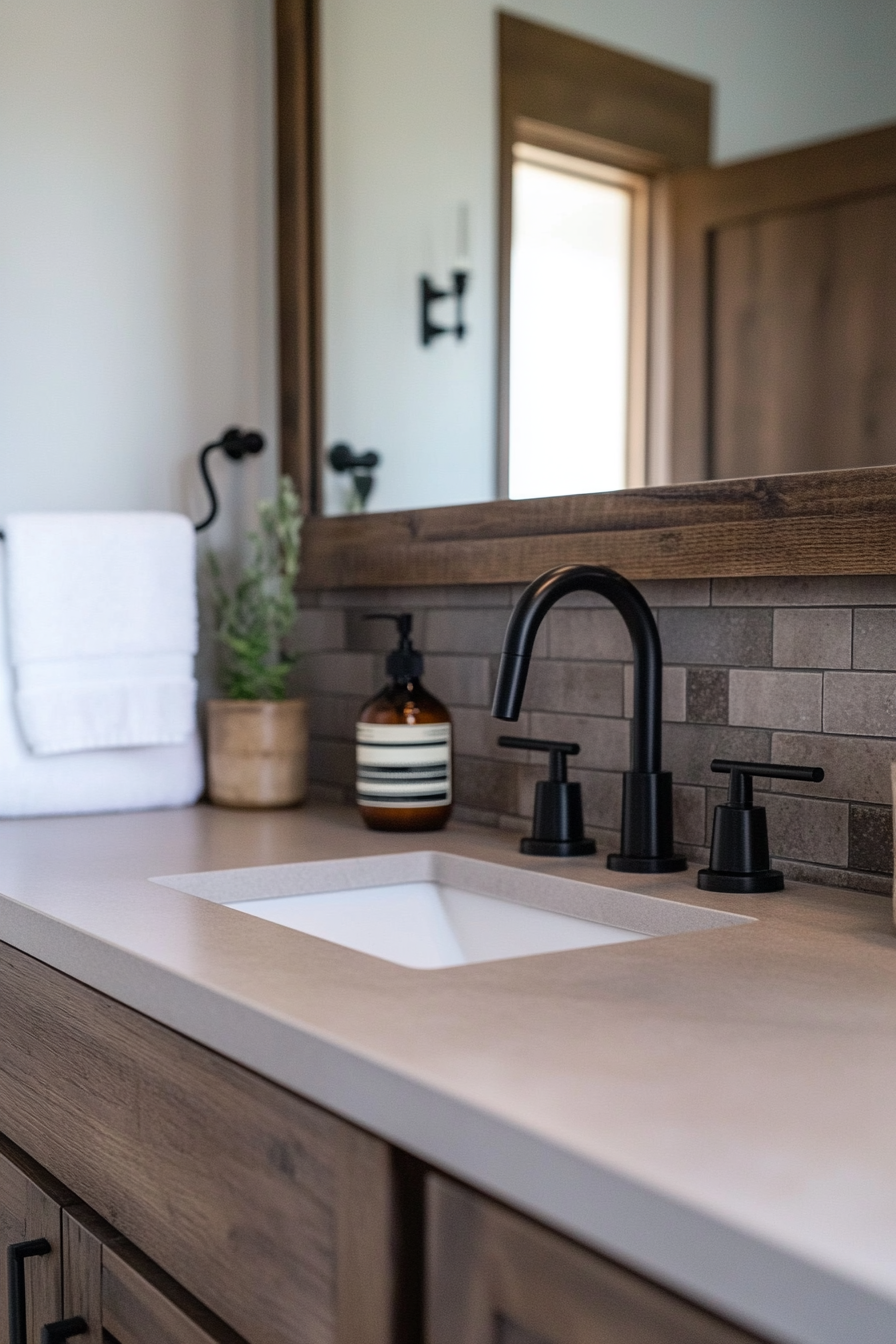 Mosaic tiles for a farmhouse bathroom backsplash