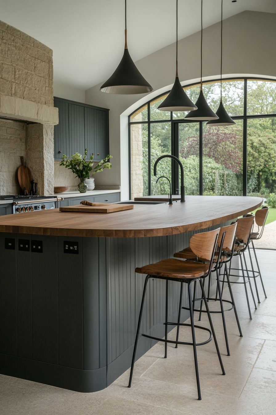 Gray farmhouse island as a focal point