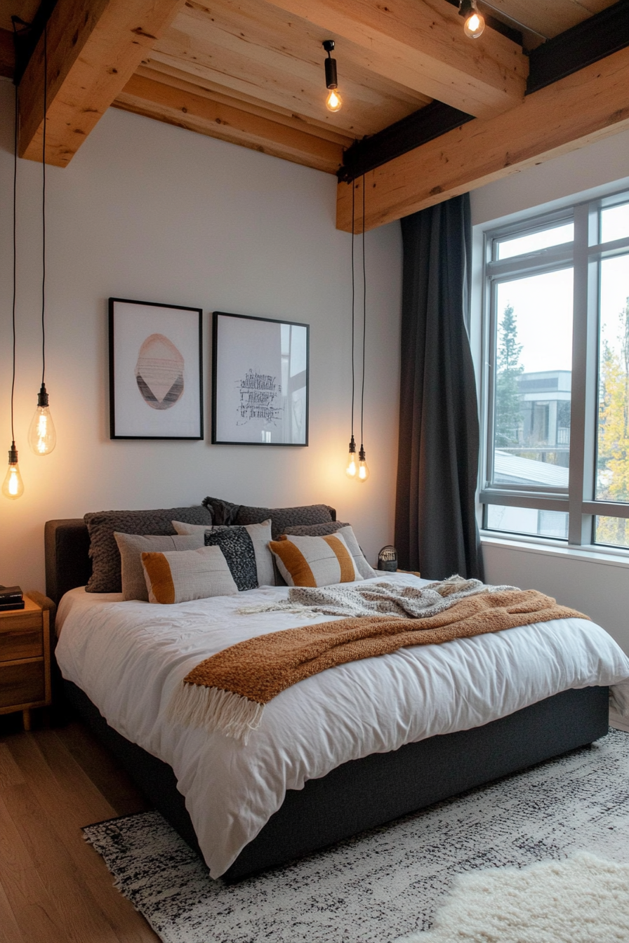 Suspended pendant lights for bedside lighting