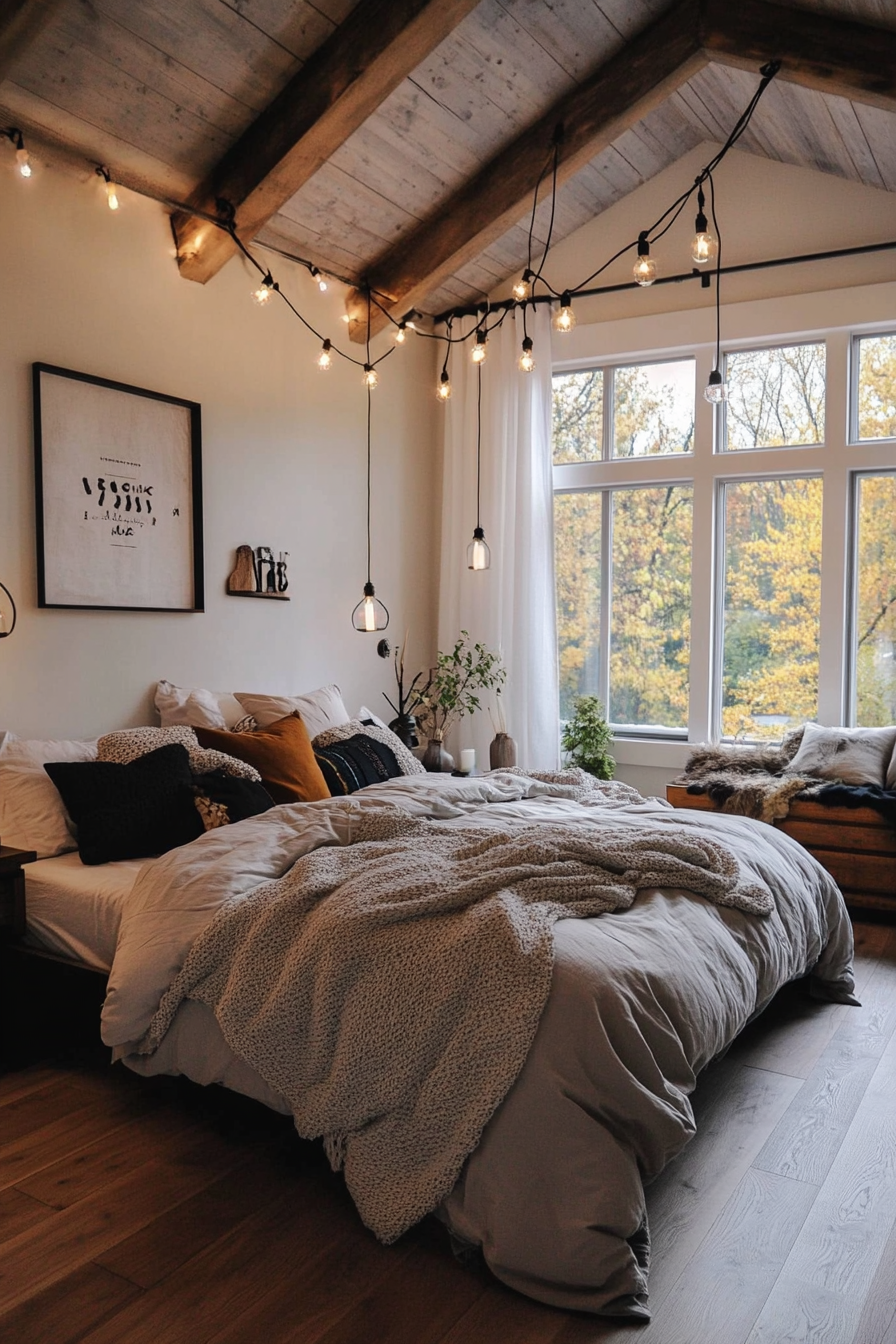 Suspended pendant lights for bedside lighting
