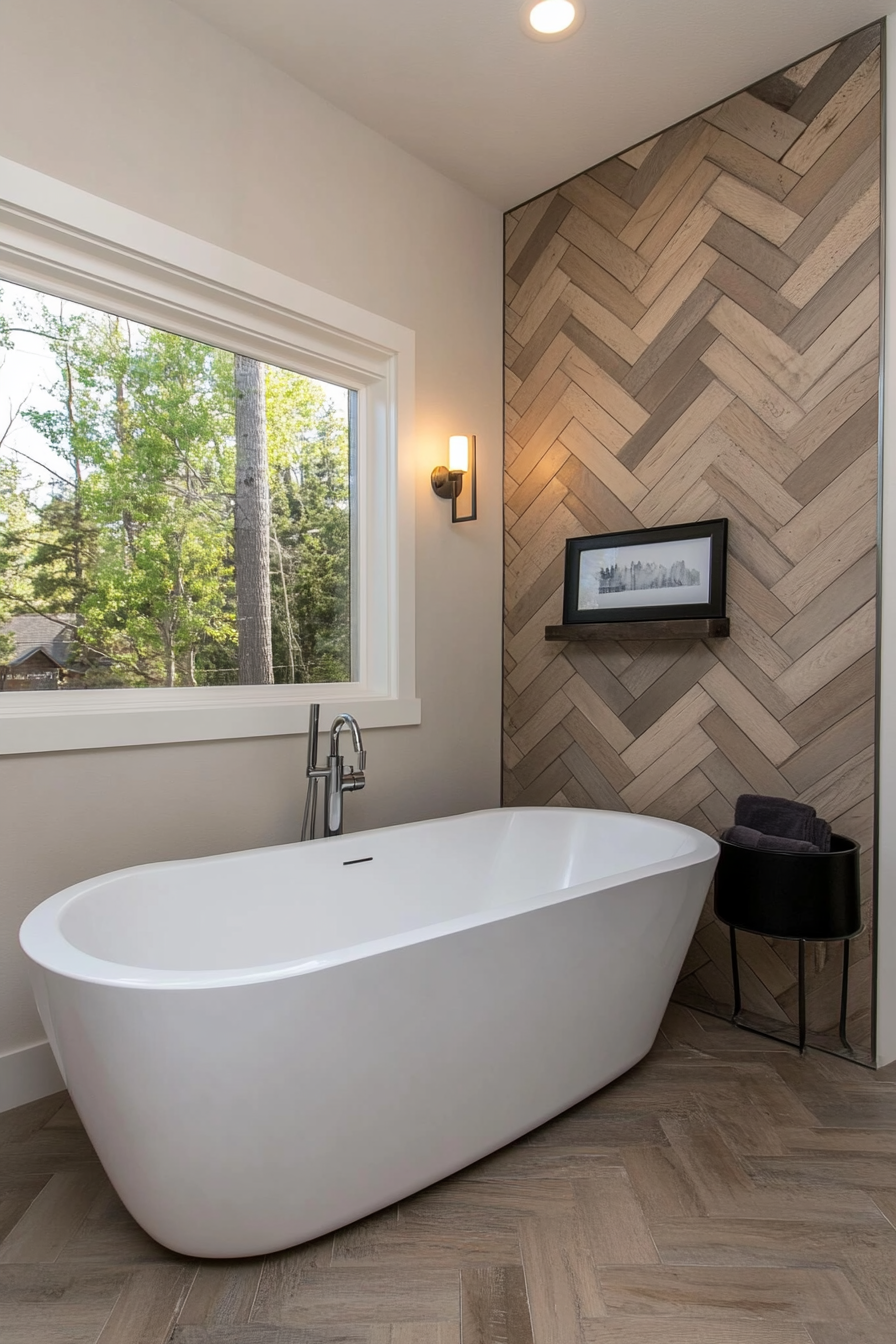 Herringbone pattern shiplap with a unique and modern style