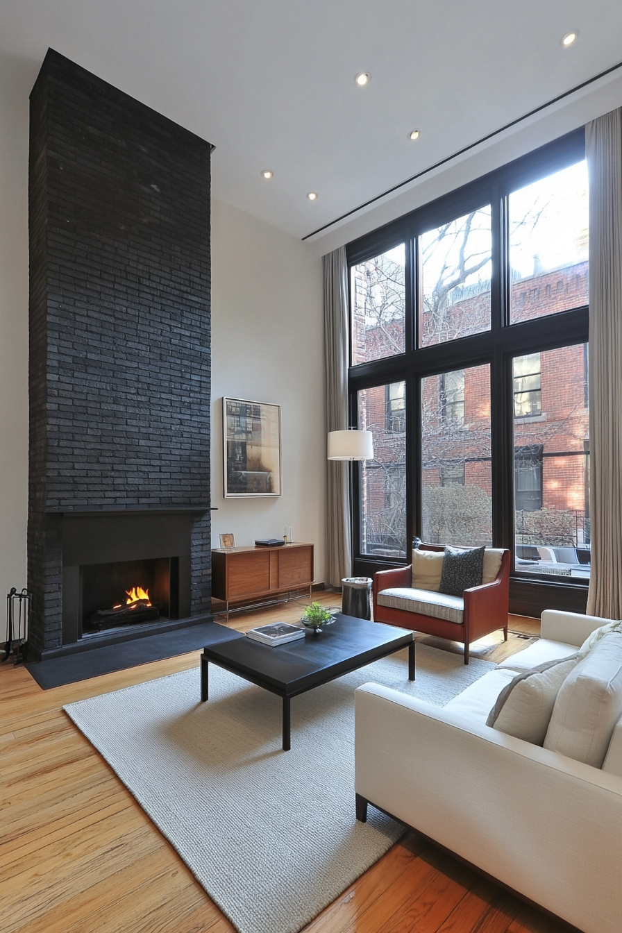 Close-up of black to gray brick transition
