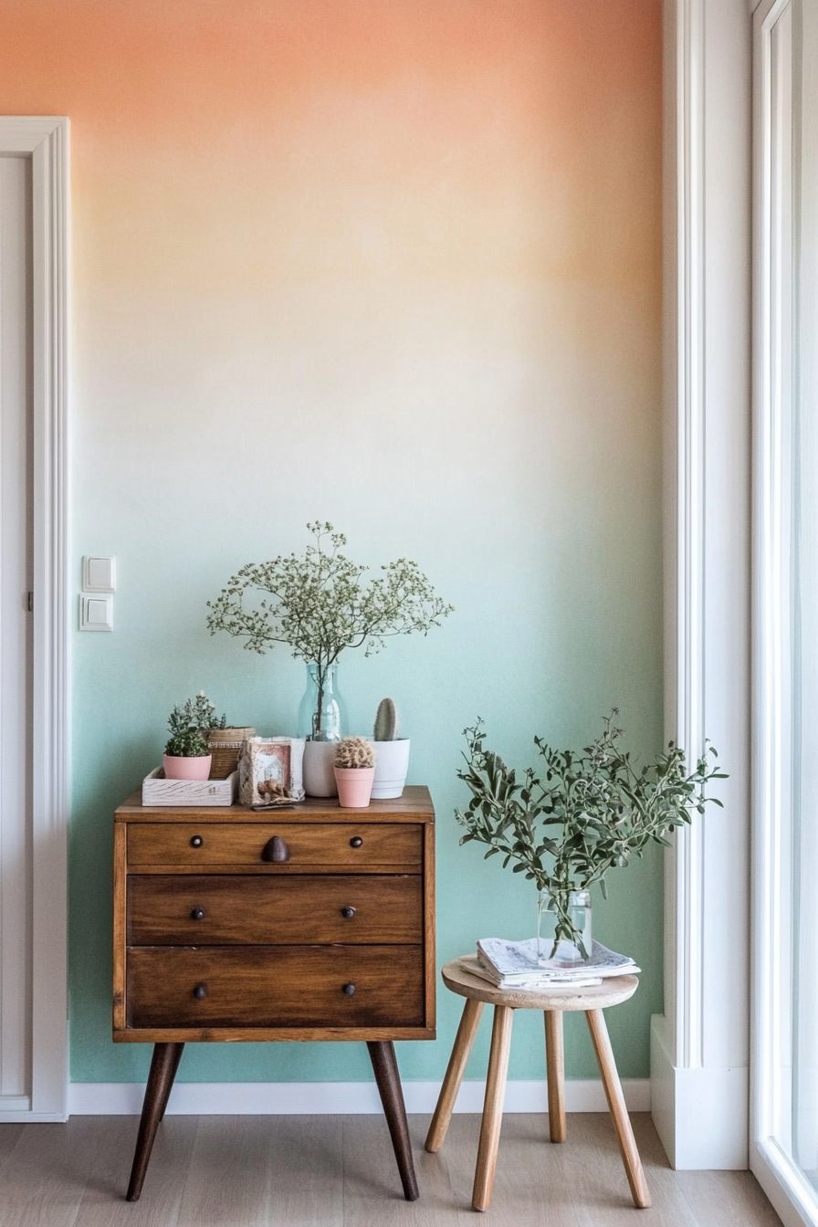 Fading pastel colors creating a soothing gradient