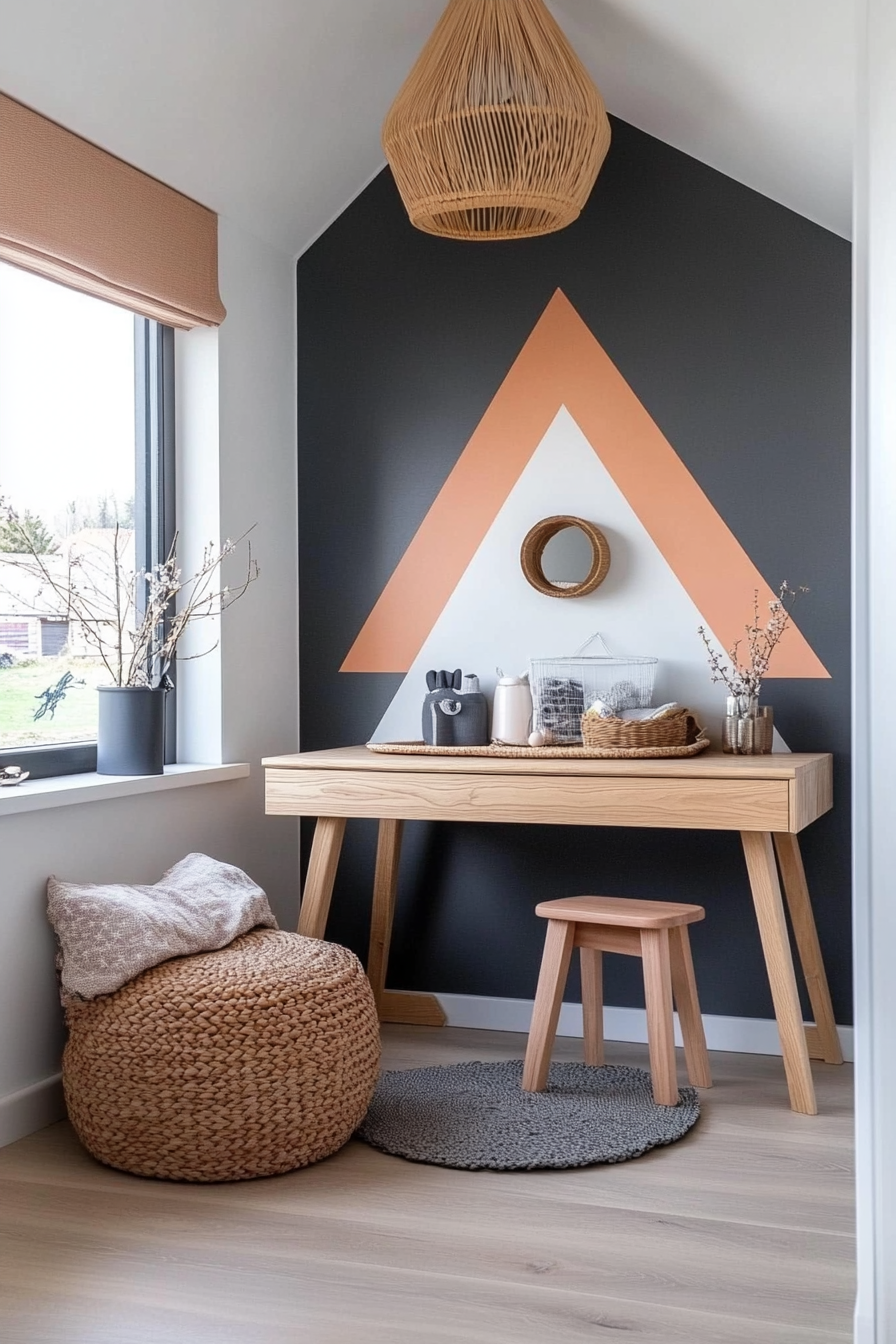 Simple geometric shapes in pastel colors