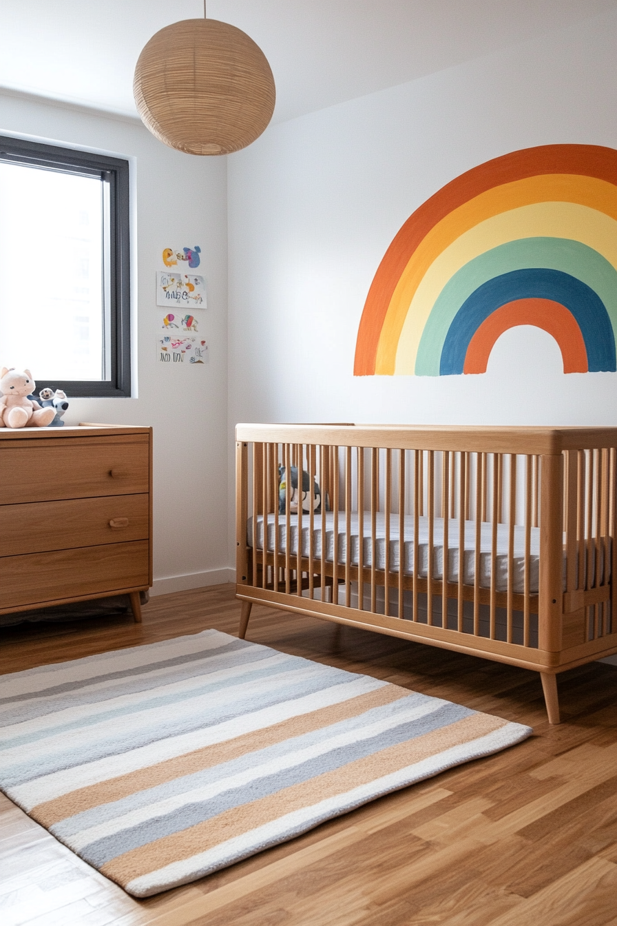Rainbow arches in soft, bright colors
