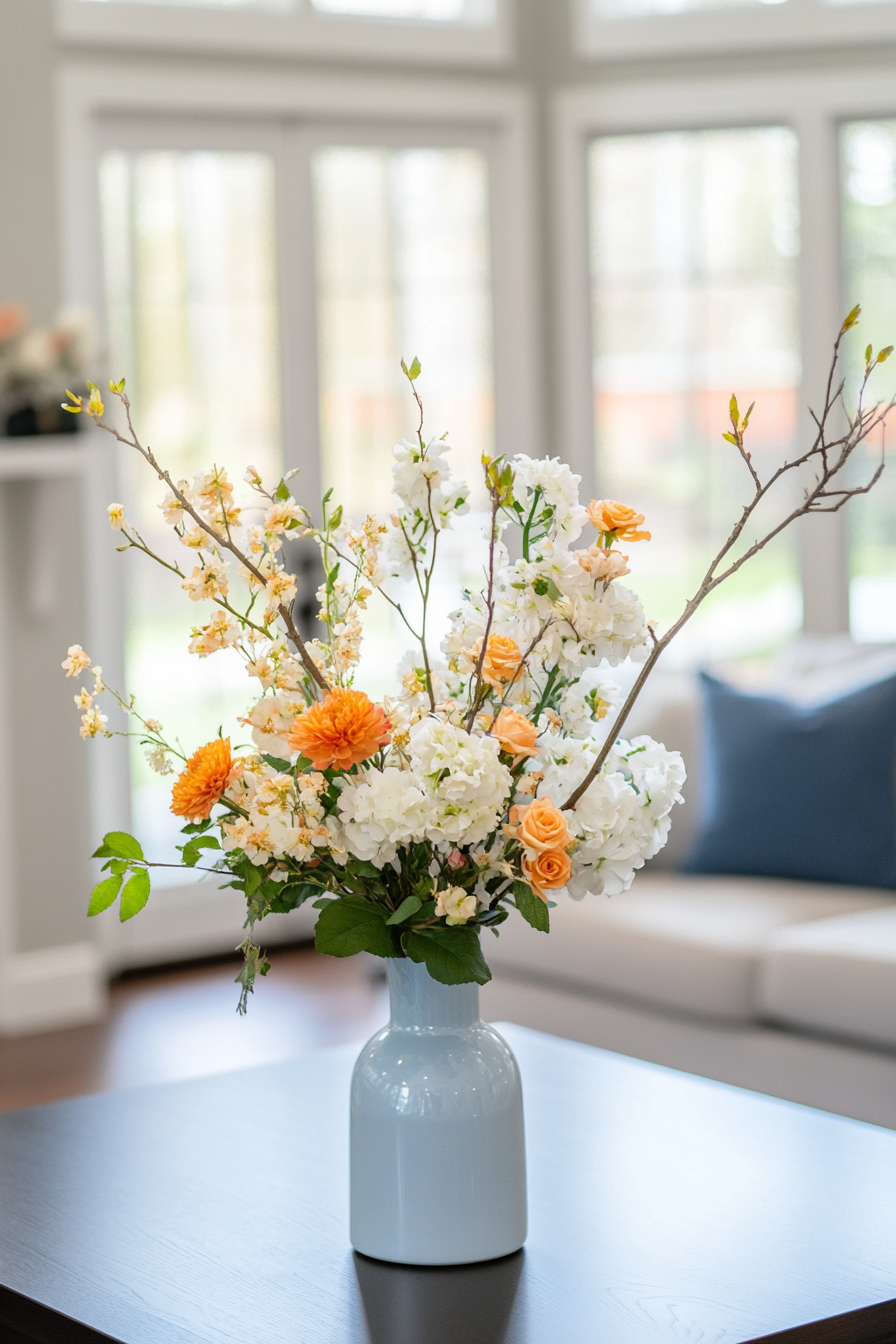 Unique floral arrangement display