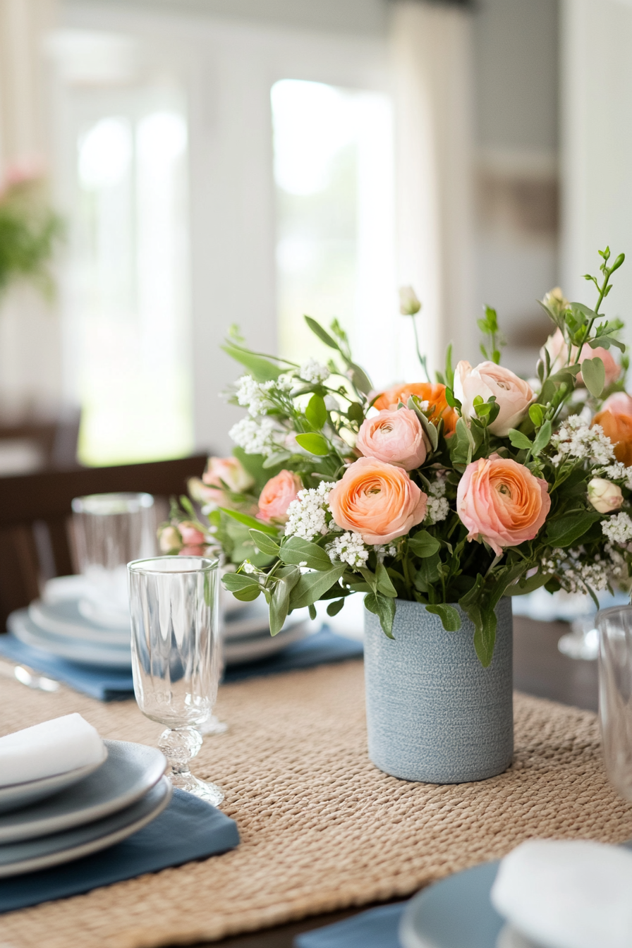Vibrant spring table centerpiece