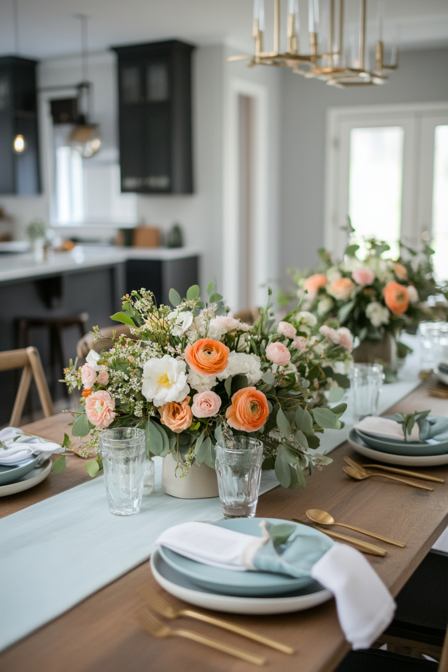 Fresh floral table arrangement