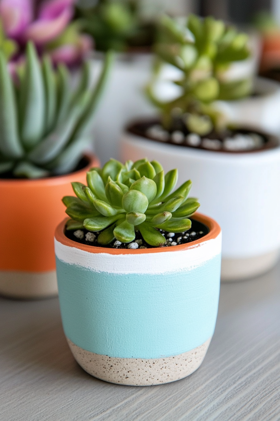 Custom painted terracotta pots