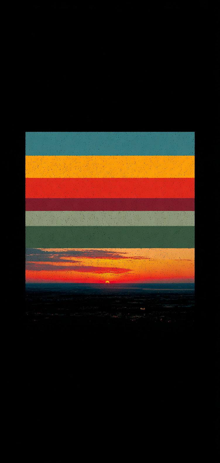 Synthwave sunset stripes, soft grain