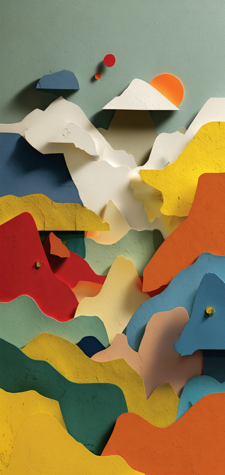 Cutout aesthetic with modern color palette