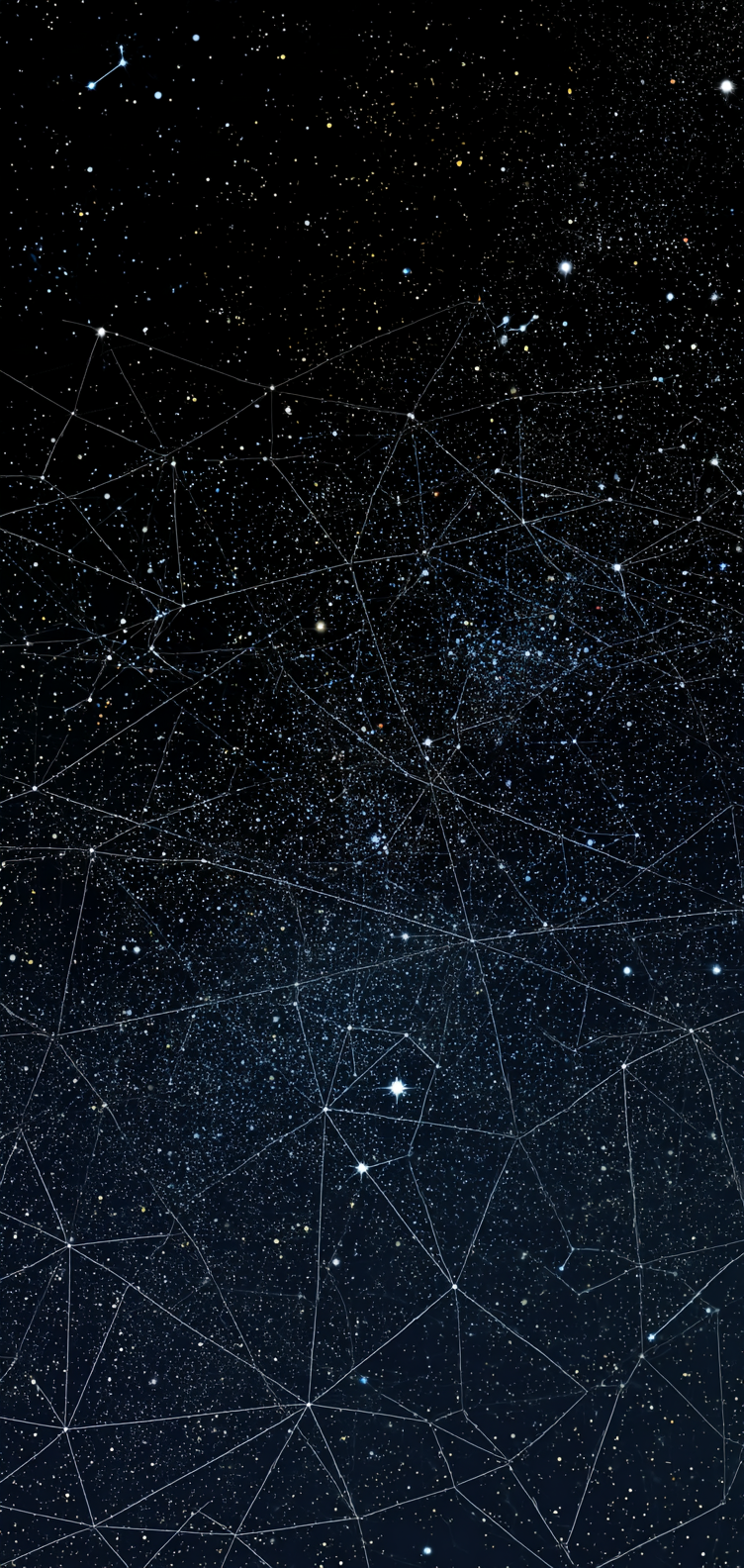 Dark starfield with delicate constellations