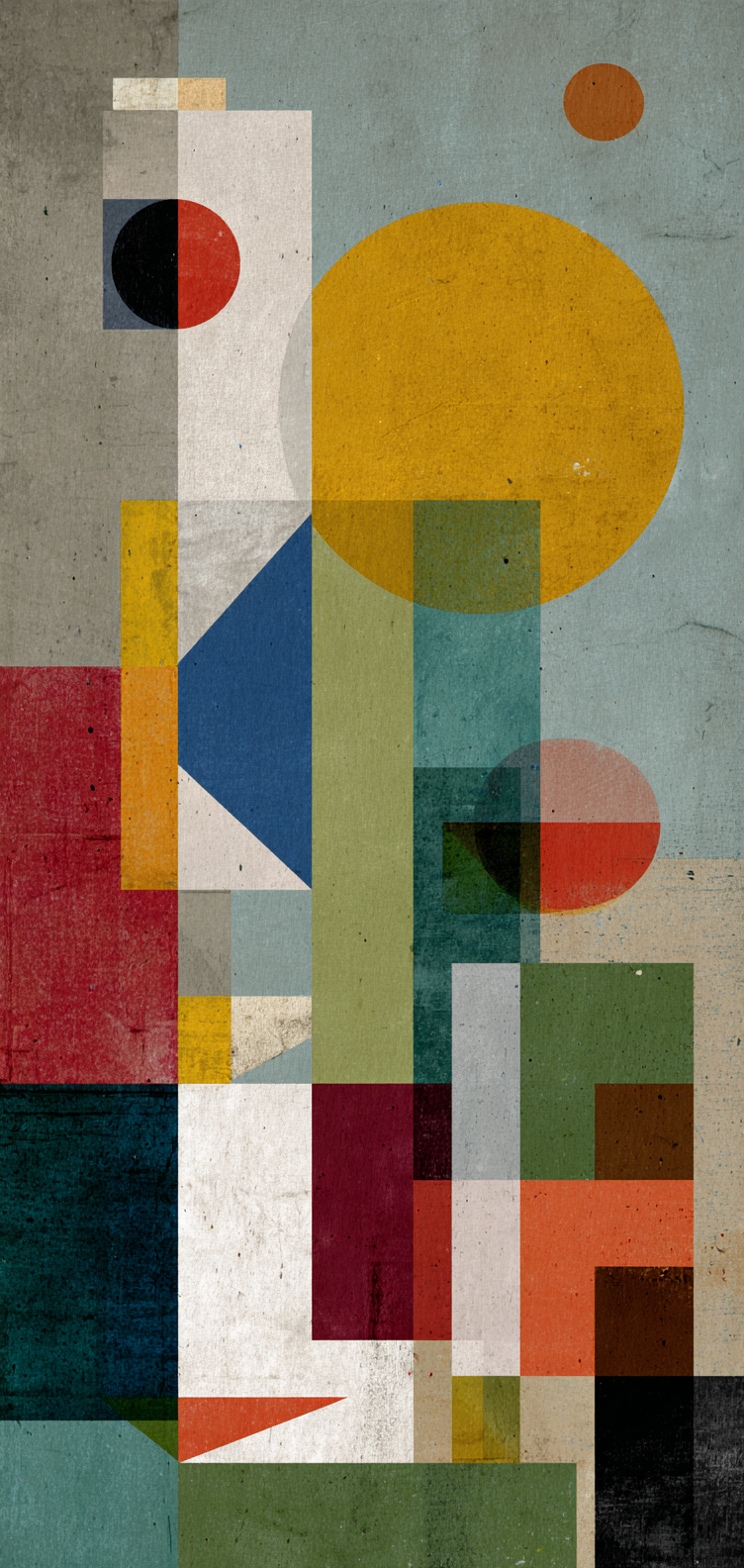 Mid-century shapes in muted primaries