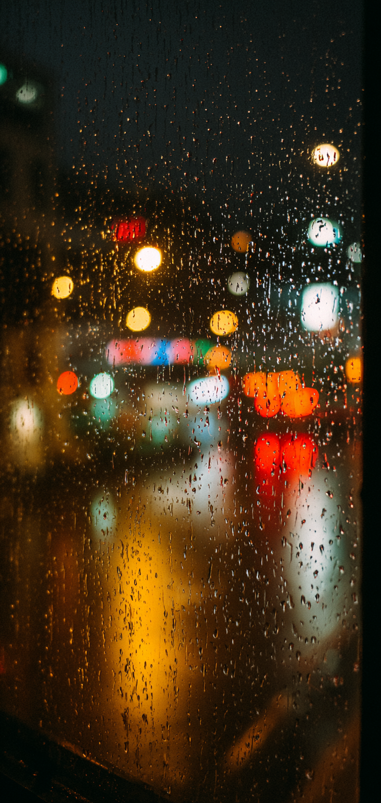 Cozy rain texture with soft focus