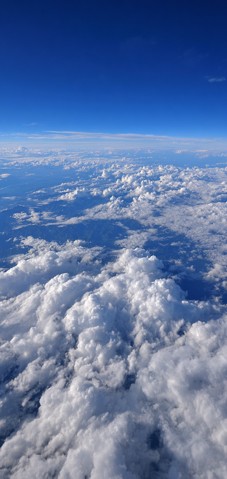Cloud sea under blue gradient sky