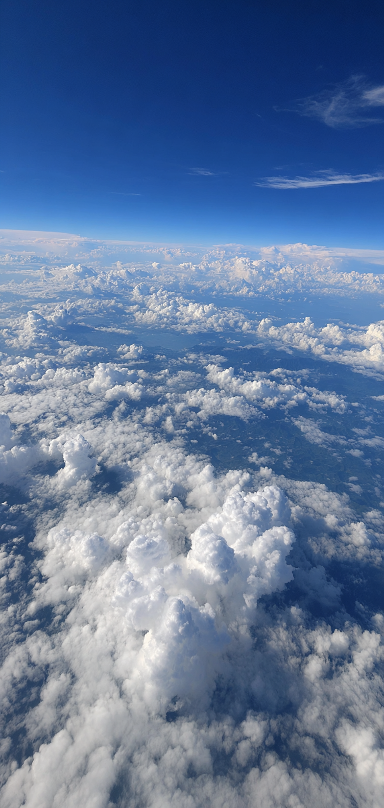 Bright clouds with airy negative space