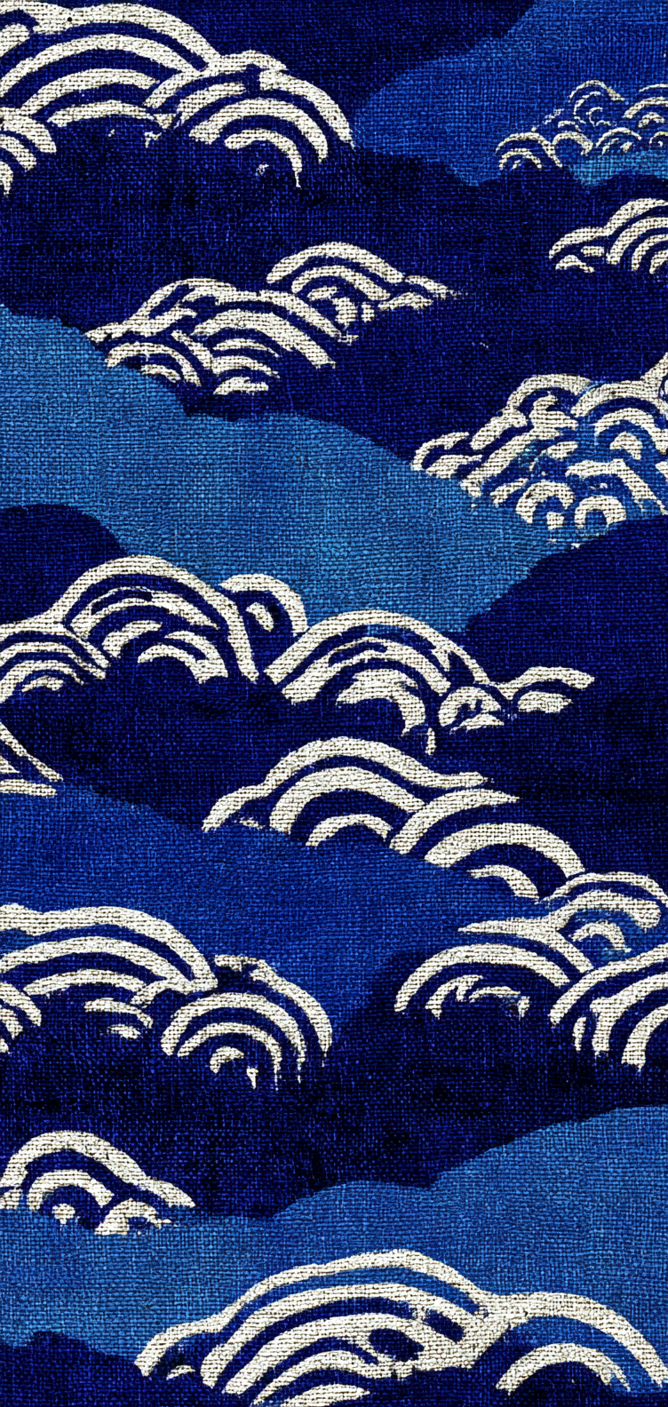 Indigo seigaiha wave pattern wallpaper