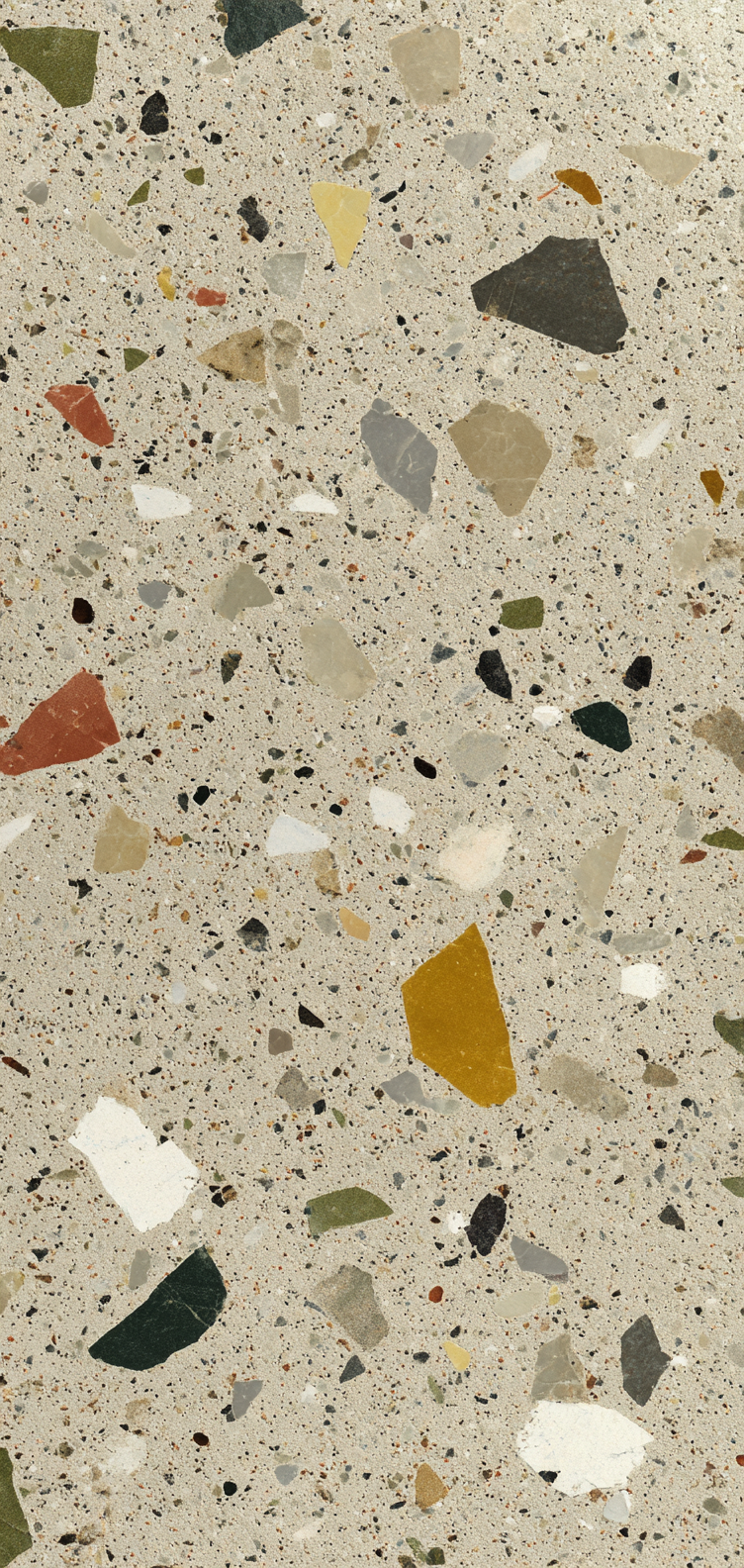 Pastel terrazzo chips on neutral base