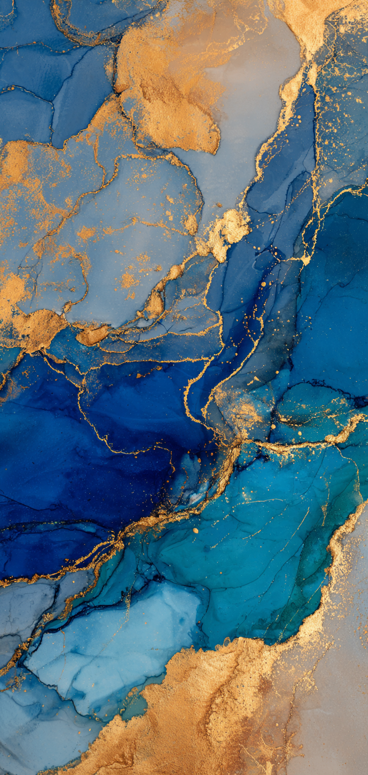 Elegant ink swirl in cool tones